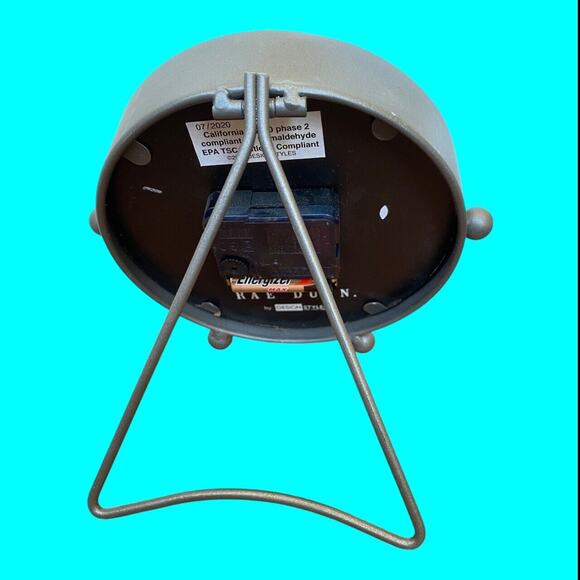 Rae Dunn Clock By Design Styles, Standing, Table, Desk, Gray Metal, Round 6” - Picture 6 of 9